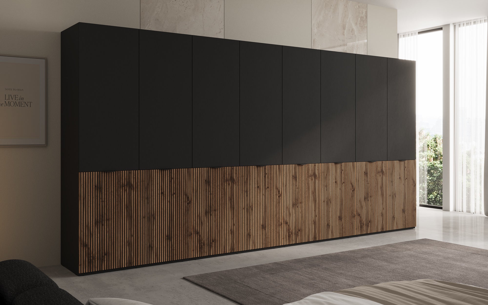 Modulo Naro XL – Four-module design wardrobe in Oak Wotan