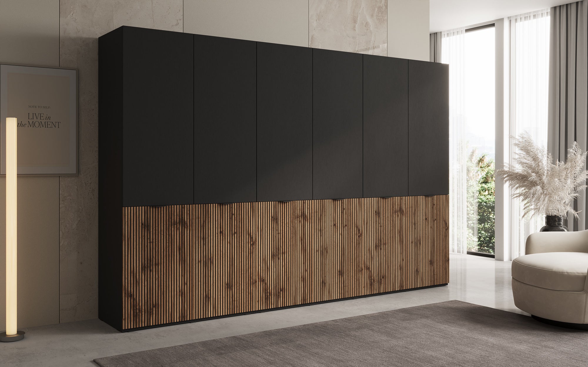 Modulo Naro Trio – Three-module design wardrobe in Oak Wotan