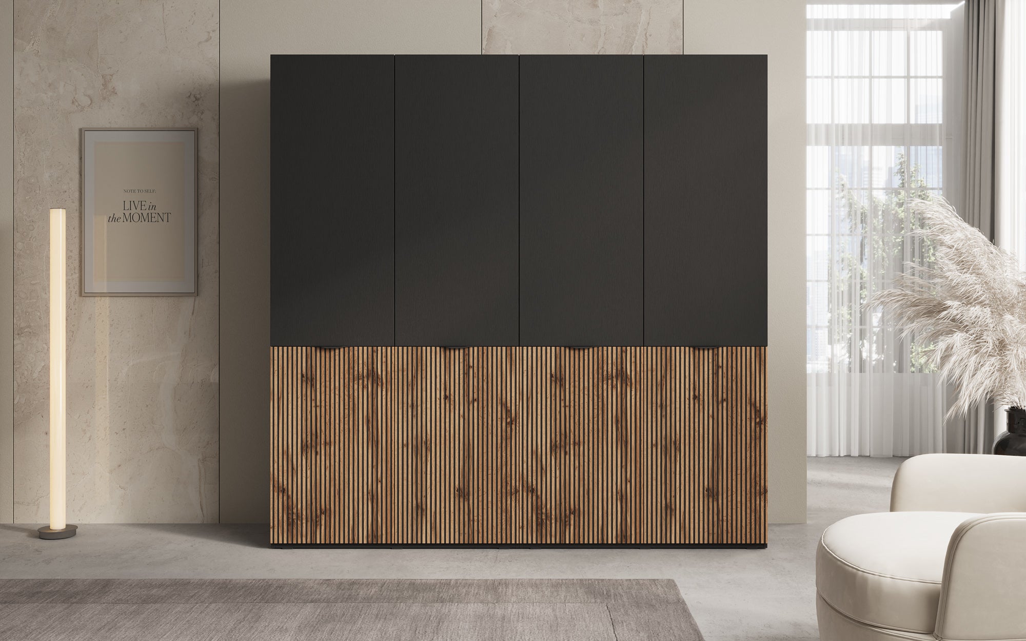 Modulo Naro Duo – Two-module design wardrobe in Oak Wotan