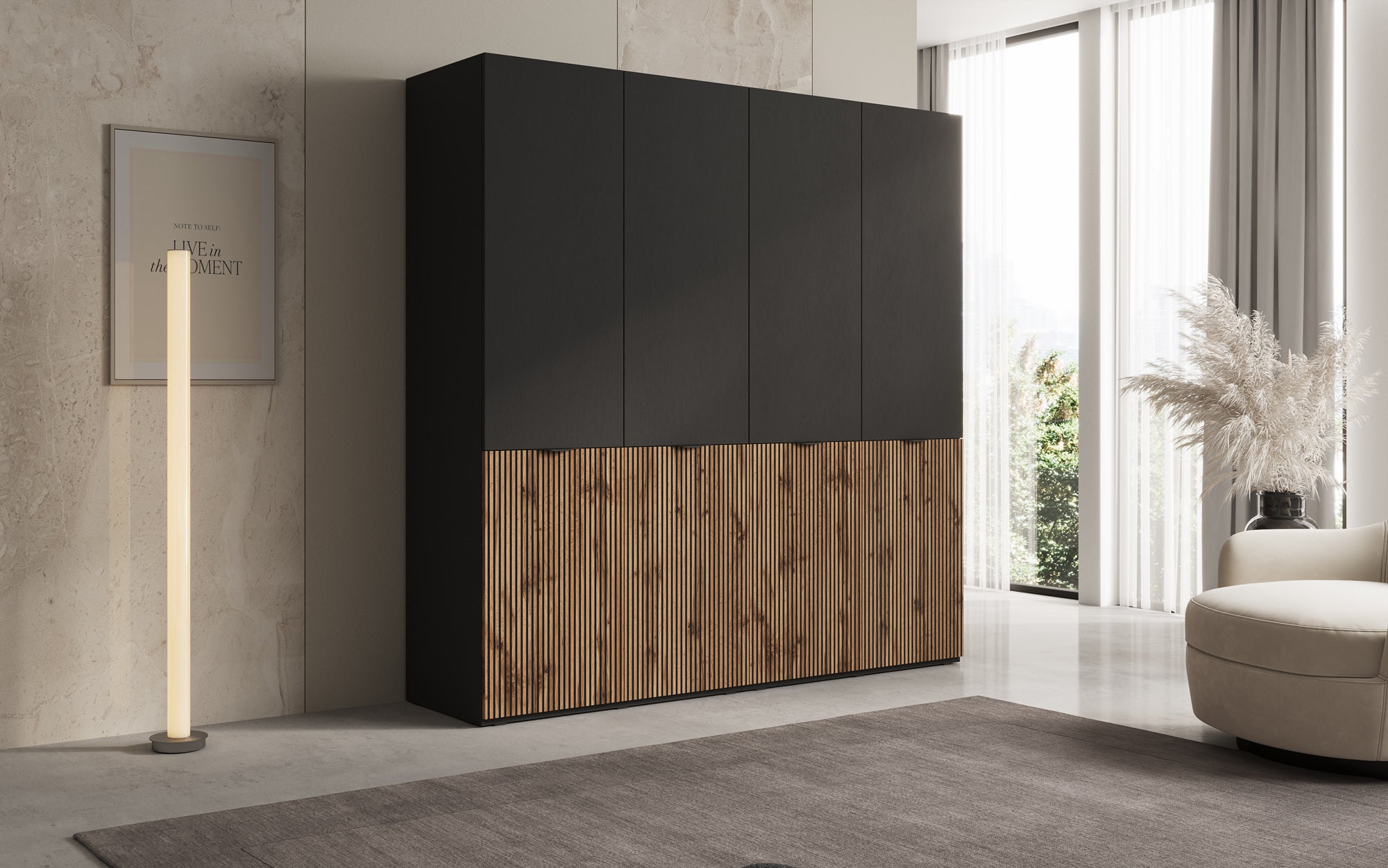 Modulo Naro Duo – Two-module design wardrobe in Oak Wotan