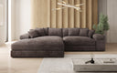 Designer corner sofa Bernardo with wide ottoman in Corduroy