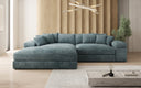 Designer corner sofa Bernardo with wide ottoman in Corduroy