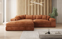 Designer corner sofa Bernardo with wide ottoman in Corduroy