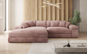Designer corner sofa Bernardo with wide ottoman in Corduroy
