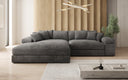 Designer corner sofa Bernardo with wide ottoman in Corduroy