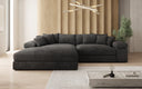 Designer corner sofa Bernardo with wide ottoman in Corduroy