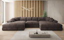 Designer Sofa Bernardo U with wide ottoman in Corduroy
