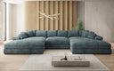 Designer Sofa Bernardo U with wide ottoman in Corduroy
