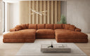 Designer Sofa Bernardo U with wide ottoman in Corduroy