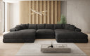 Designer Sofa Bernardo U with wide ottoman in Corduroy