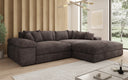 Designer corner sofa Bernardo with wide ottoman in Corduroy
