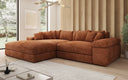 Designer corner sofa Bernardo with wide ottoman in Corduroy