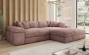 Designer corner sofa Bernardo with wide ottoman in Corduroy