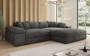 Designer corner sofa Bernardo with wide ottoman in Corduroy