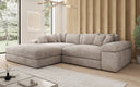 Designer corner sofa Bernardo with wide ottoman in Corduroy