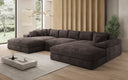 Designer Sofa Bernardo U with wide ottoman in Corduroy