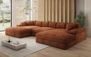 Designer Sofa Bernardo U with wide ottoman in Corduroy