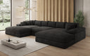 Designer Sofa Bernardo U with wide ottoman in Corduroy