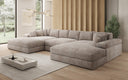 Designer Sofa Bernardo U with wide ottoman in Corduroy