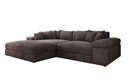 Designer corner sofa Bernardo with wide ottoman in Corduroy