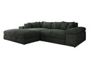 Designer corner sofa Bernardo with wide ottoman in Corduroy