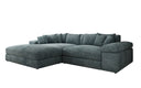 Designer corner sofa Bernardo with wide ottoman in Corduroy
