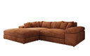 Designer corner sofa Bernardo with wide ottoman in Corduroy