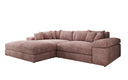 Designer corner sofa Bernardo with wide ottoman in Corduroy