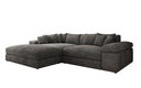 Designer corner sofa Bernardo with wide ottoman in Corduroy