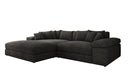 Designer corner sofa Bernardo with wide ottoman in Corduroy