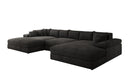 Designer Sofa Bernardo U with wide ottoman in Corduroy
