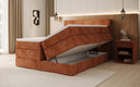 Box spring bed Noren with storage in Corduroy