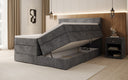 Box spring bed Noren with storage in Corduroy