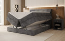 Box spring bed Noren with storage in Corduroy