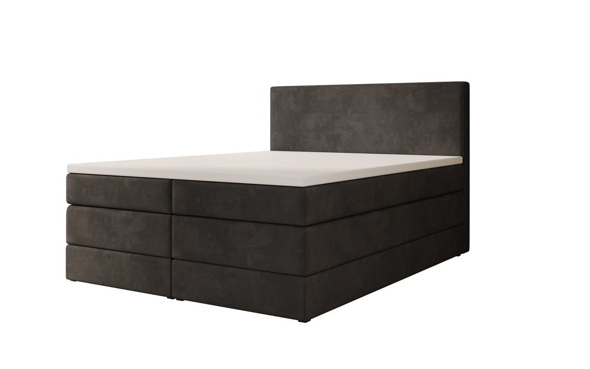 Box spring bed Noren with storage in velvet