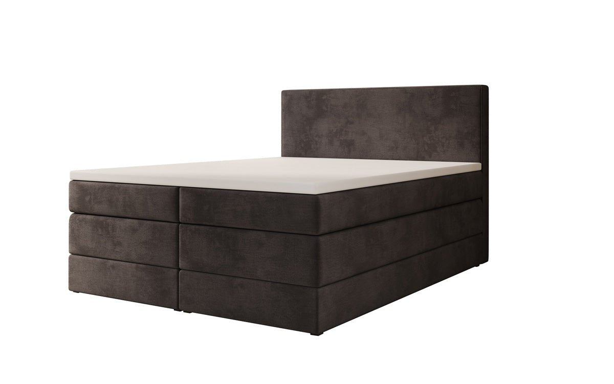 Box spring bed Noren with storage in velvet