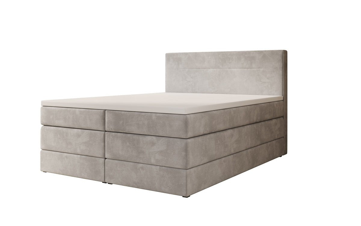 Boxspringbett Lavero mit Stauraum in Samt