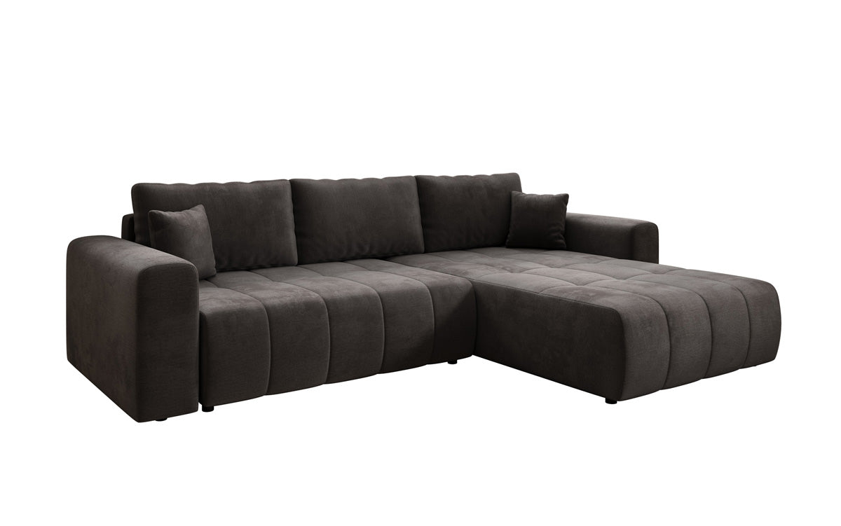 Designer Sofa Leveno L mit Schlaf- und Klappfunktion in Samt