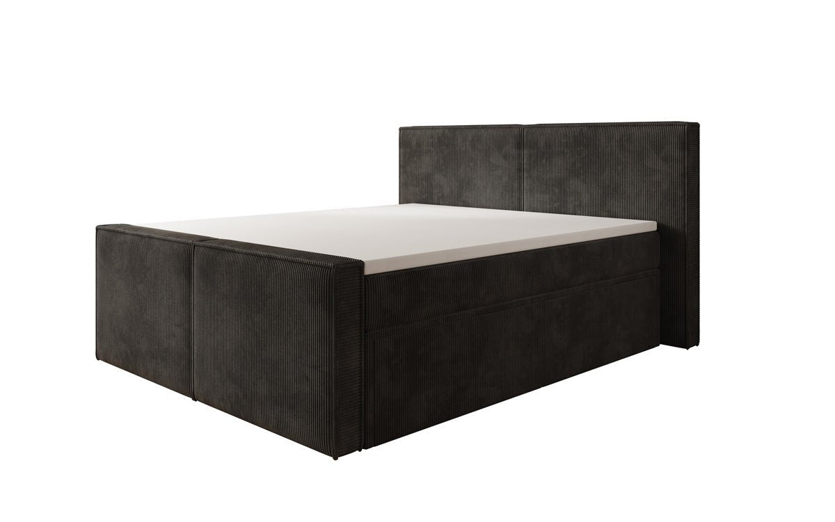 Box spring bed Ophelia II with drawers in Corduroy