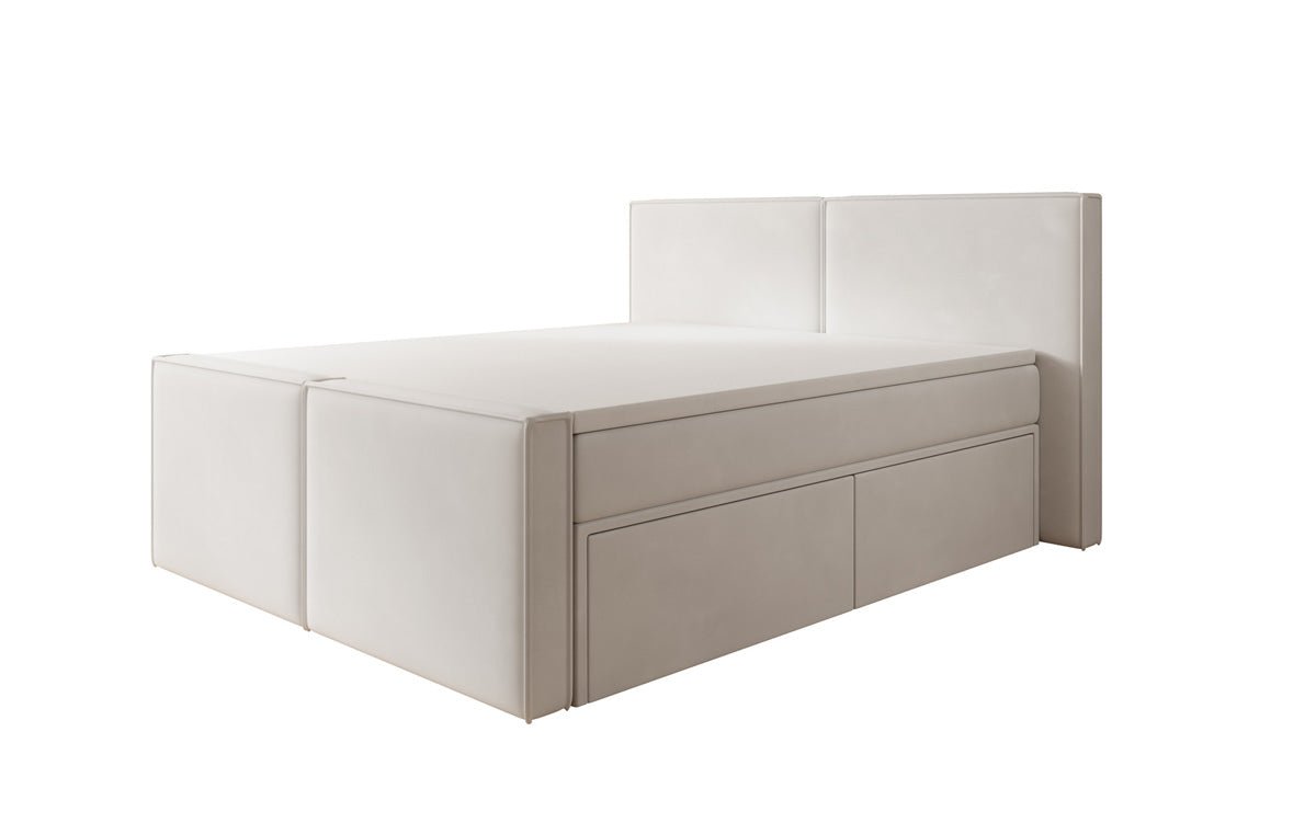 Box spring bed Ophelia II with drawers in velvet