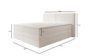 Box spring bed Ophelia with lift-up storage in teddy bouclé