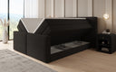 Box spring bed Ophelia II with lift-up storage in teddy bouclé