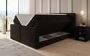 Box spring bed Ophelia II with lift-up storage in teddy bouclé
