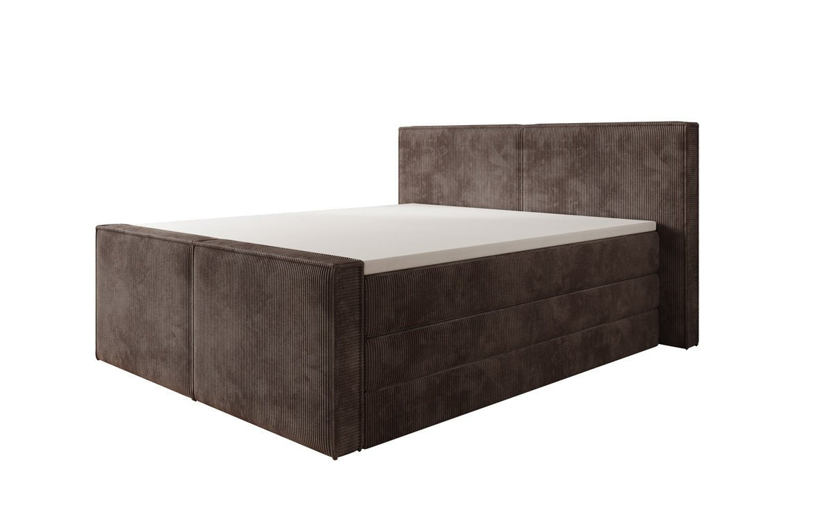 Box spring bed Ophelia II with lift-up storage in Corduroy
