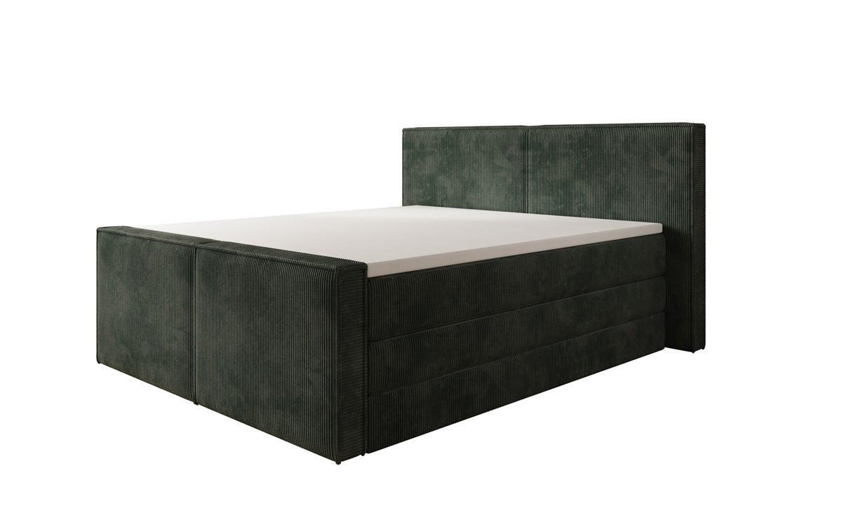 Box spring bed Ophelia II with lift-up storage in Corduroy