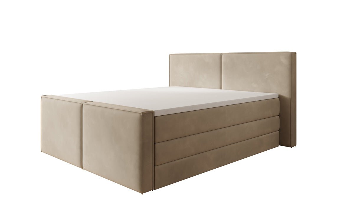 Boxspringbett Ophelia II mit hochklappbarem Stauraum in Samt