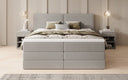 Box spring bed Ophelia with lift-up storage in teddy bouclé
