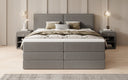 Box spring bed Ophelia with lift-up storage in teddy bouclé