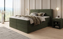Box spring bed Ophelia with lift-up storage in teddy bouclé
