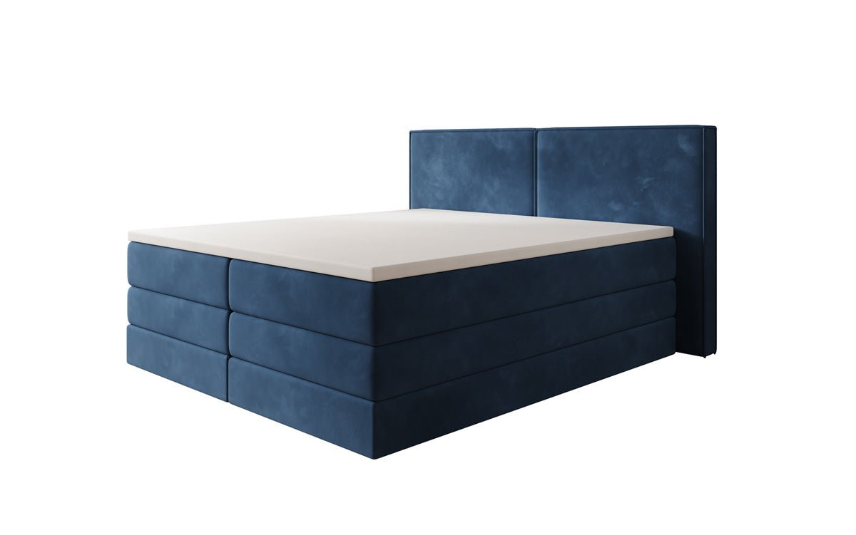 Box spring bed Ophelia with lift-up storage in velvet